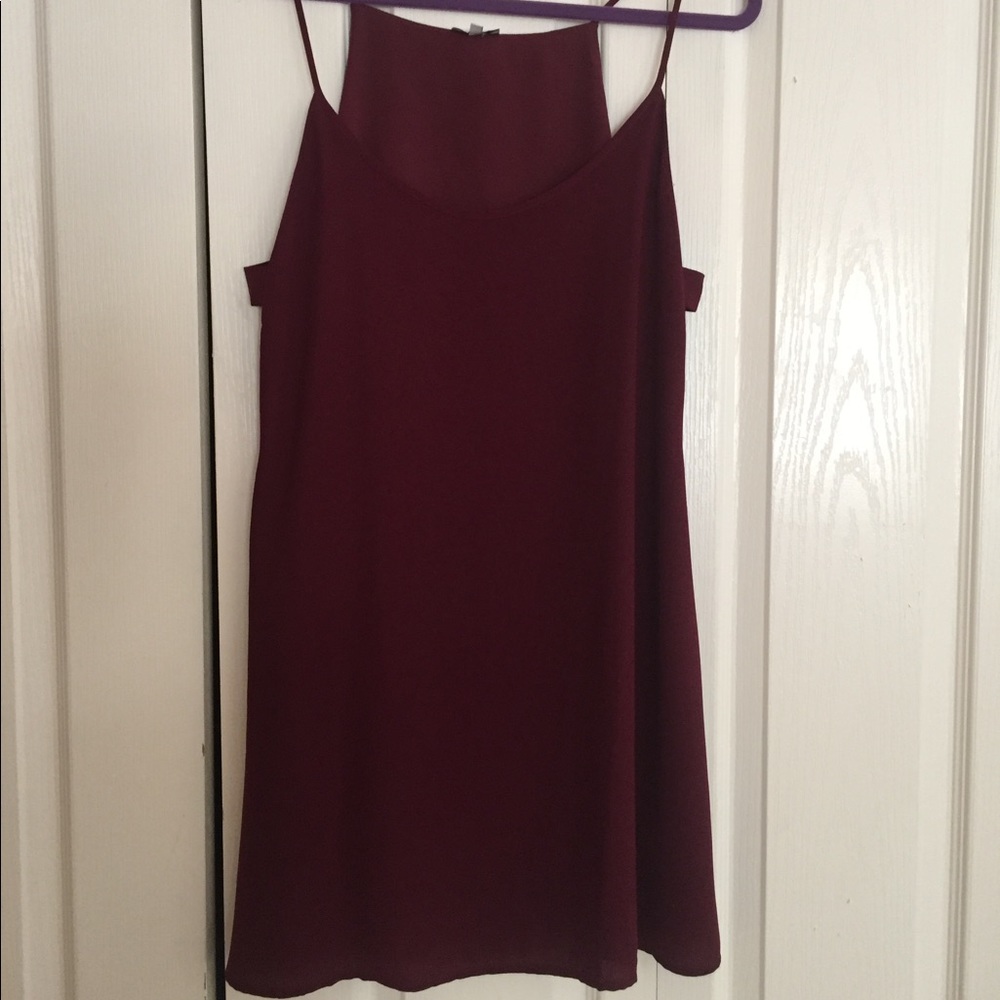 Burgundy Tobi mini dress with cut outs